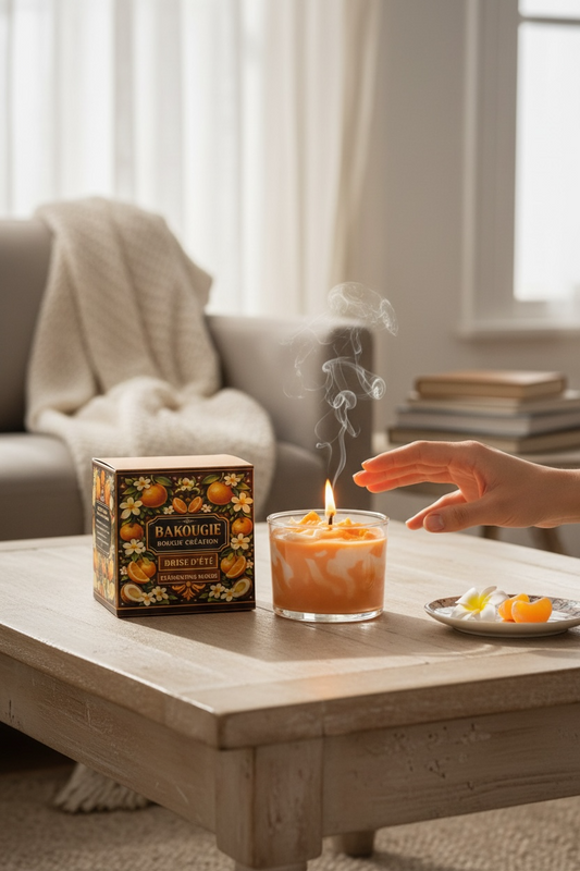Bougie parfumée clémentine monoï | Brise d'été