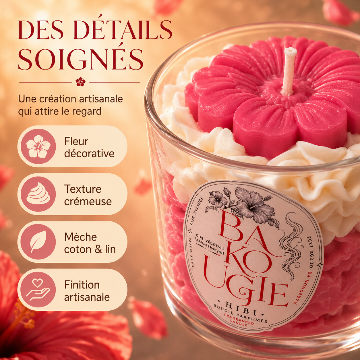 Bougie parfumée hibiscus | HIBI