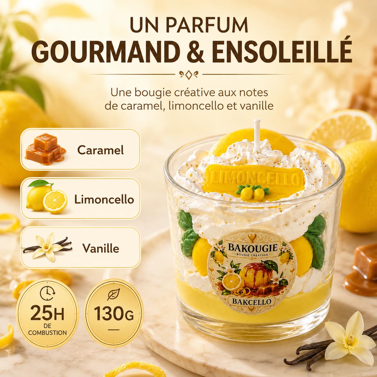 Bougie parfumée Limoncello | Bakcello