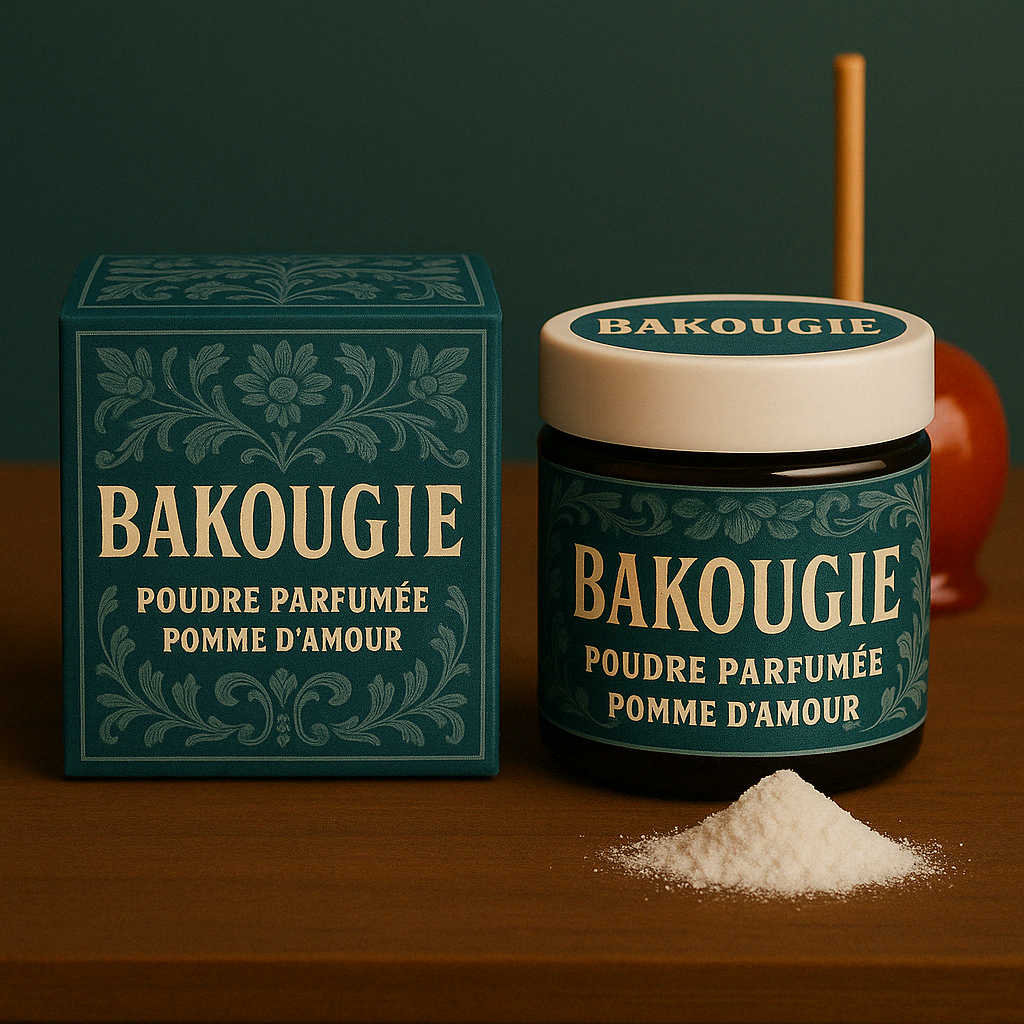 Poudre parfumée pomme d’amour pour les aspirateurs et poubelles, bicarbonate de soude et fragrance de Grasse.