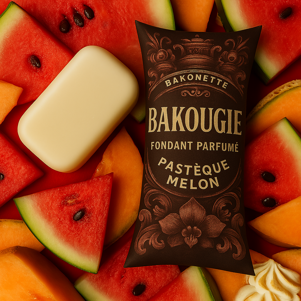 Fondant de cire parfumée pastèque melon, 30h de diffusion de parfum, cire végétale et parfum Français