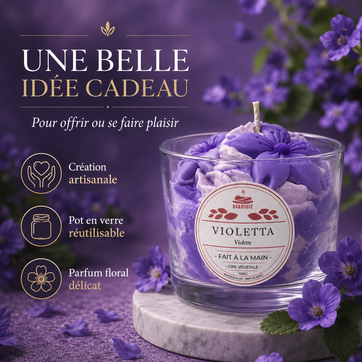 Bougie parfumée violette | Violetta