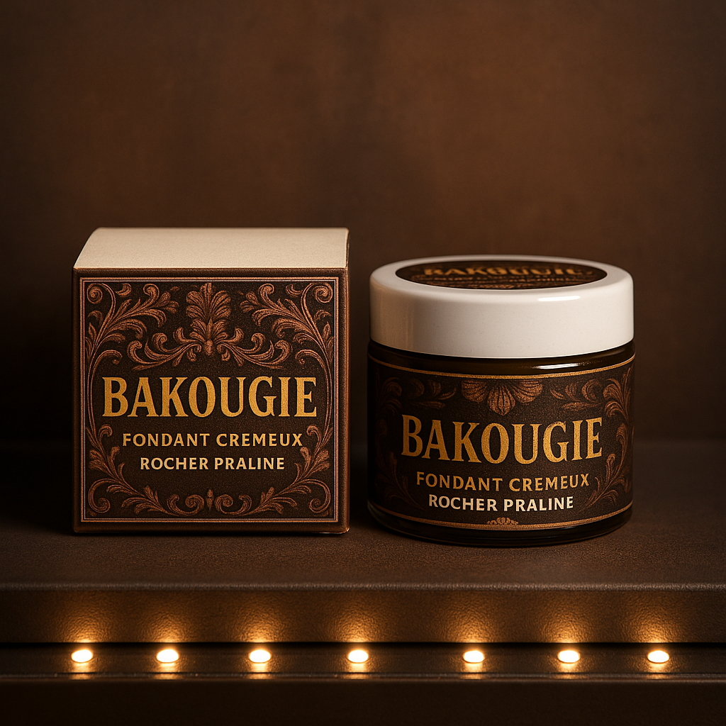 Fondant de cire végétale parfumée rocher praliné format crémeux de 50g pour 50h de diffusion de parfum