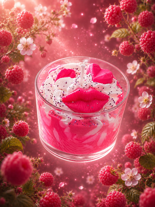 Bougie parfumée Framboise | Bisous sucrés
