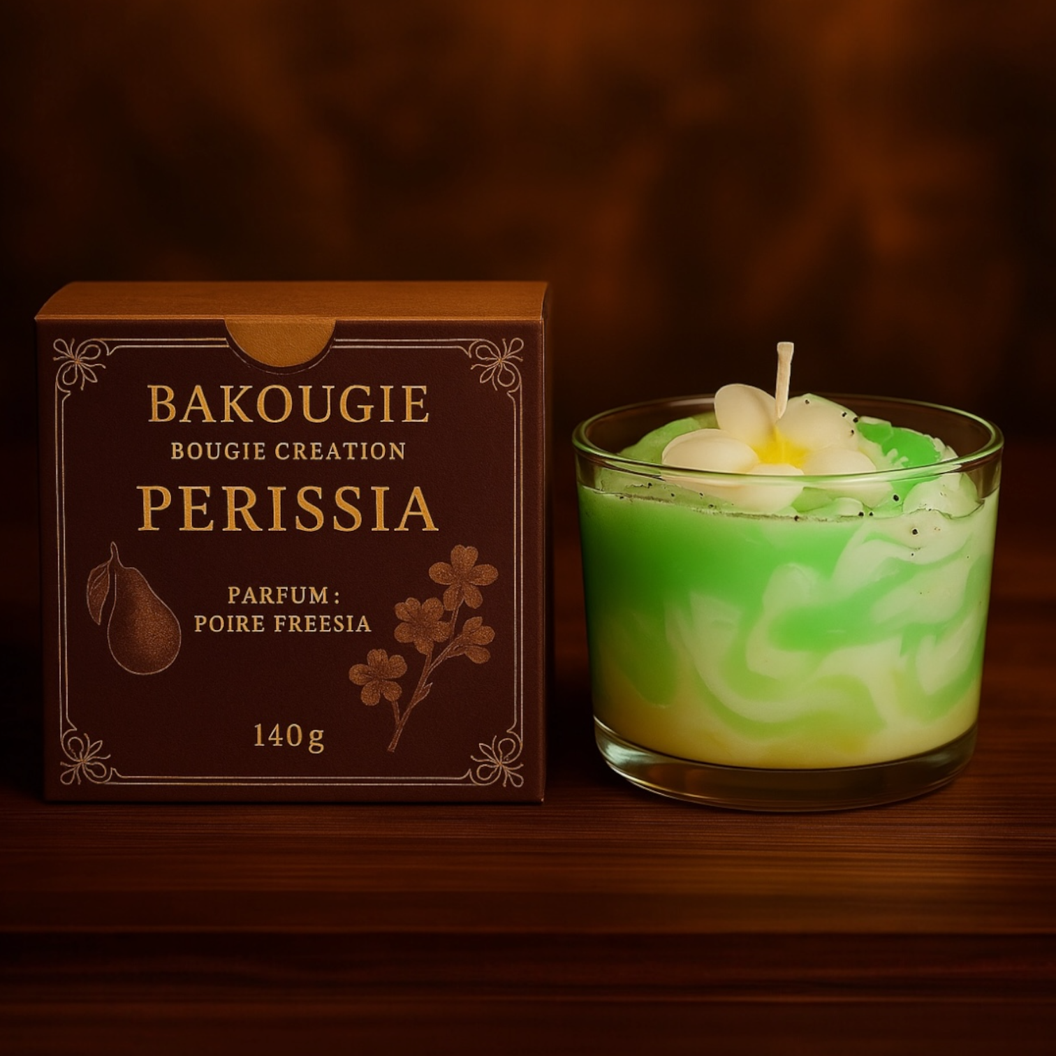Bougie parfumée poire freesia | Perissia