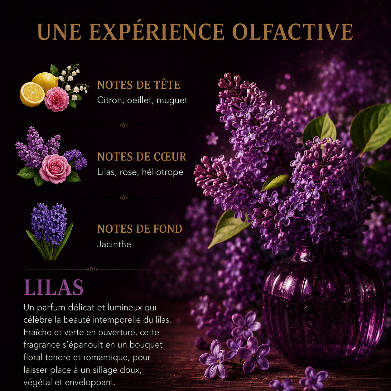 Fondant parfumé fleur de lilas aux notes florales printanières pour parfumer la maison avec une senteur élégante
