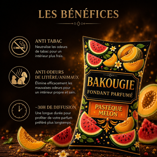 Fondant parfumé pastèque melon anti odeur maison longue diffusion cire végétale