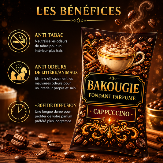 Wax melt cappuccino café gourmand fondant parfumé senteur coffee shop caramel vanille longue diffusion