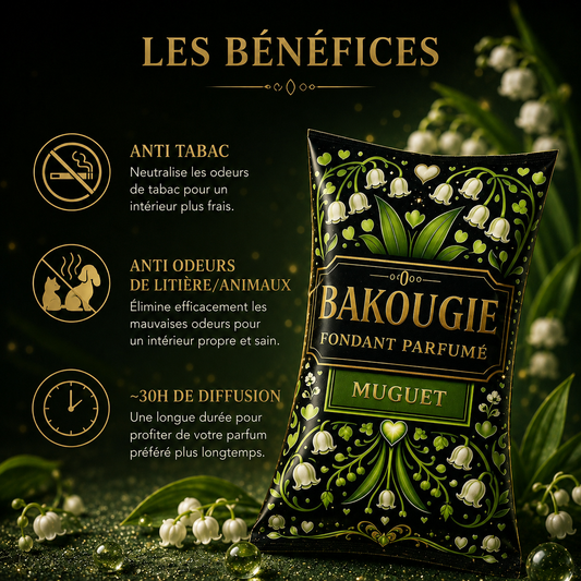 Wax melt muguet floral fondant cire parfumée senteur fleur blanche parfum d’intérieur longue diffusion
