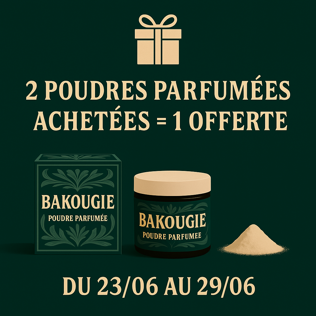 Offre Spéciale Bakougie : 2 Poudres Parfumées Achetées = 1 OFFERTE !
