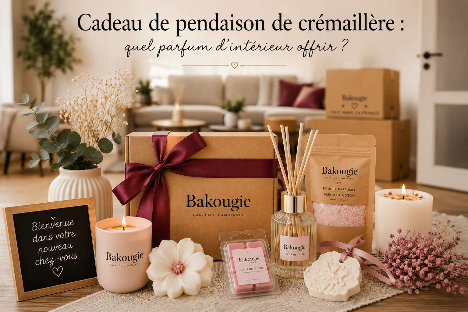 Coffret de parfums d’intérieur offert pour une pendaison de crémaillère