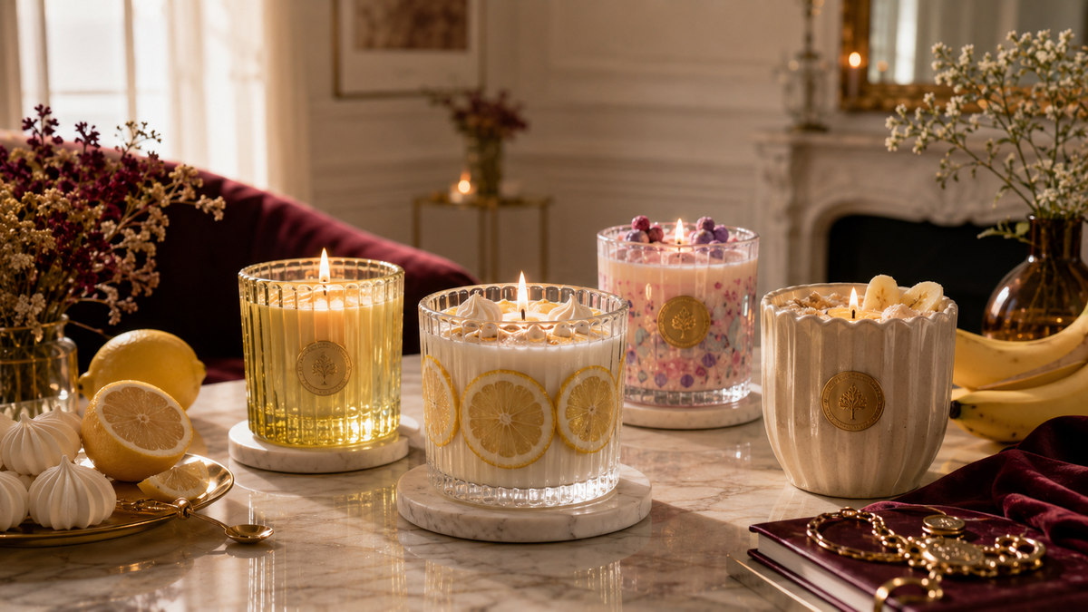 Bougie gourmande artisanale Bakougie dans une ambiance pâtissière chaleureuse