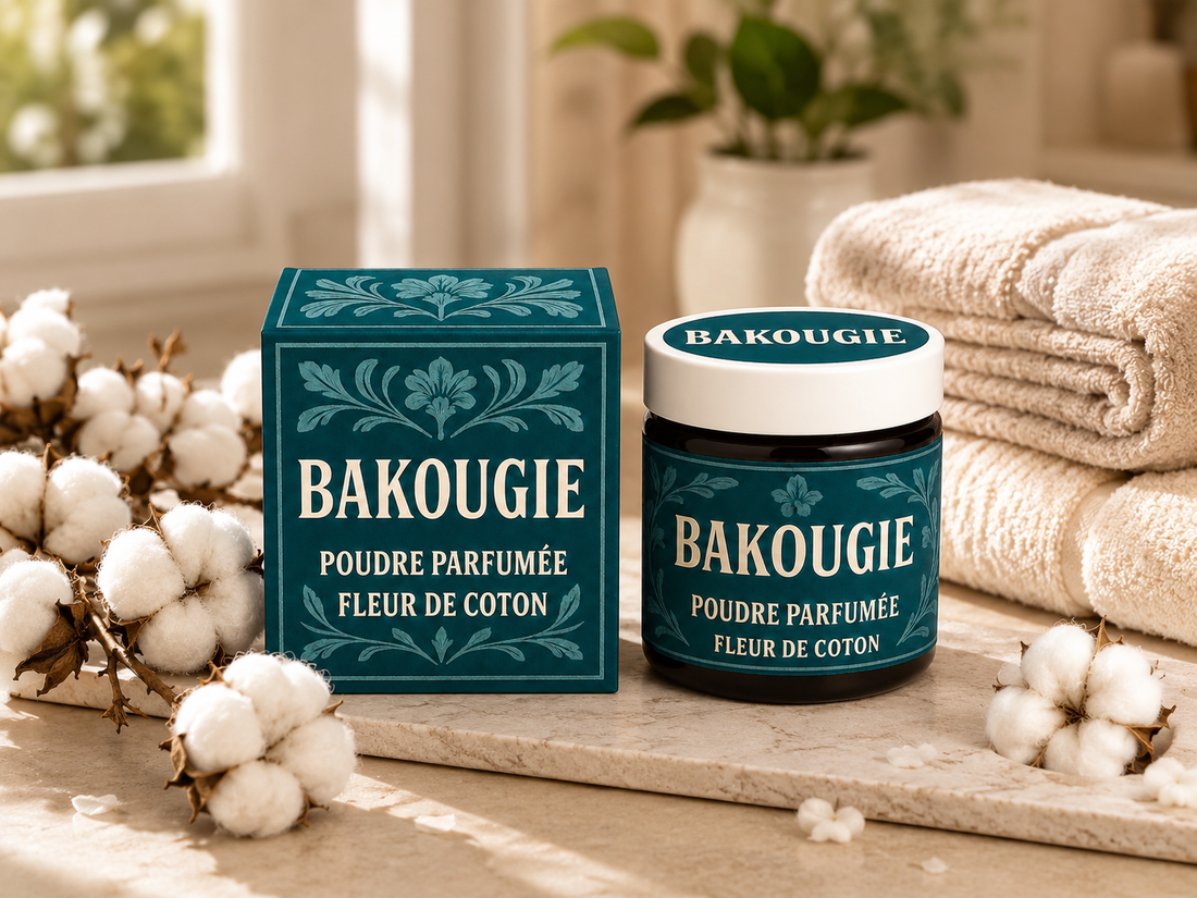 Poudre parfumée Fleur de coton Bakougie à doser en petite quantité