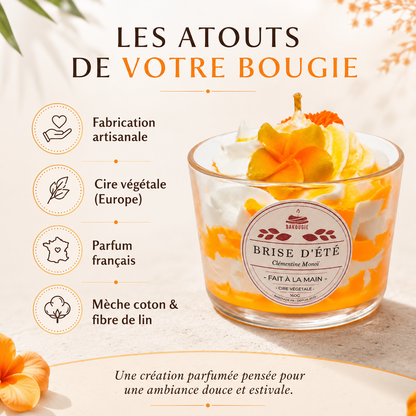 Bougie parfumée clémentine monoï | Brise d'été