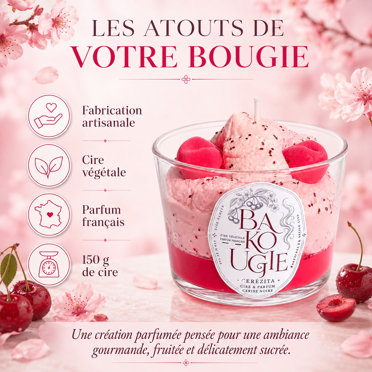 Bougie parfumée Cerise noire | Cerezita