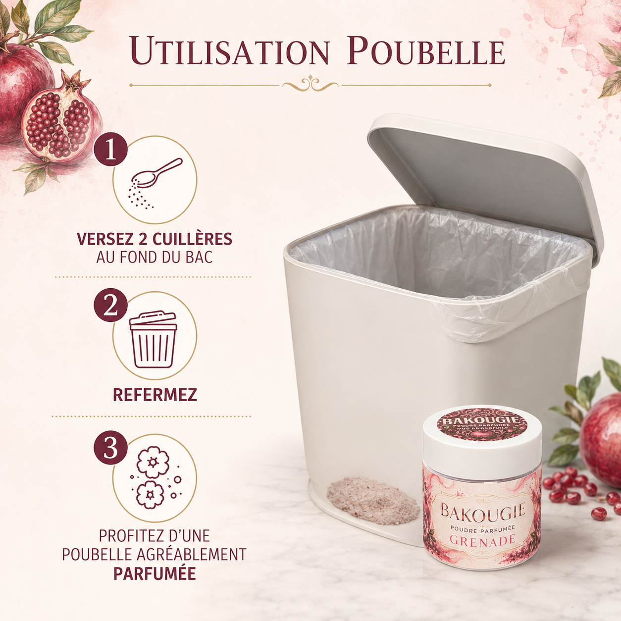 Poudre parfumée aspirateur et poubelle | Grenade