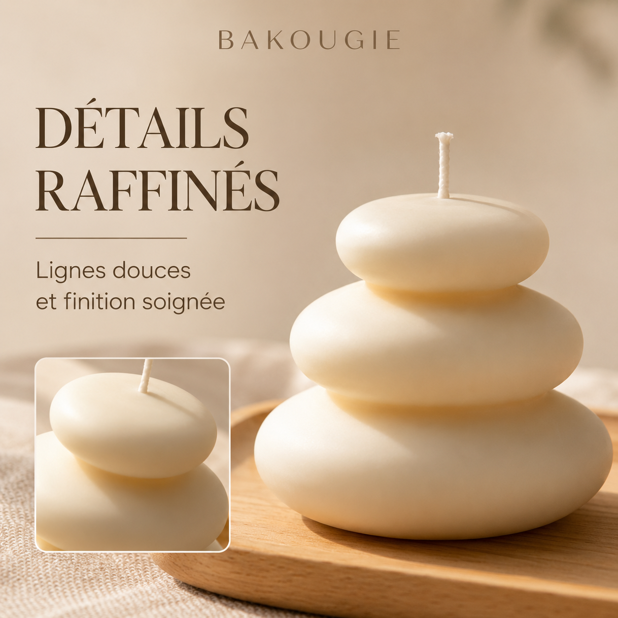 Bougie parfumée fleur de coton Pile de galets — vue complémentaire 8