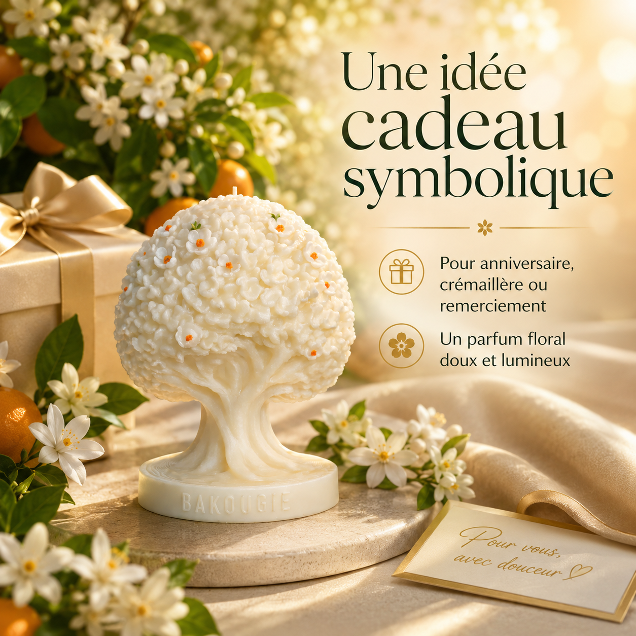 Bougie parfumée fleur d'oranger | Arbre de vie
