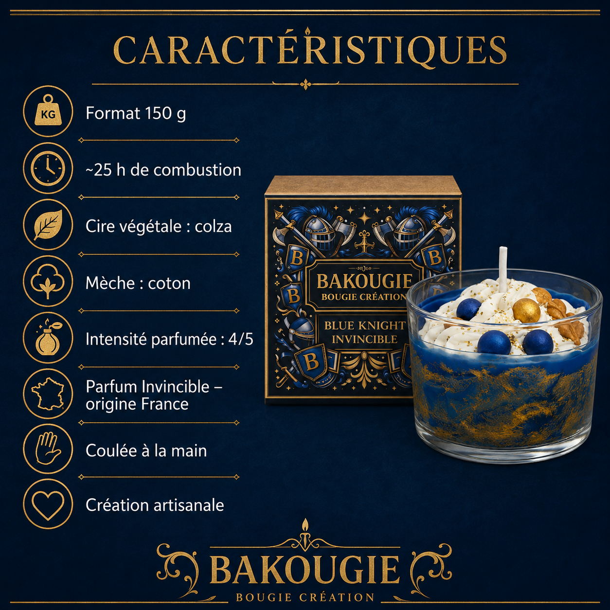 Bougie parfumée Invincible | Blue Knight