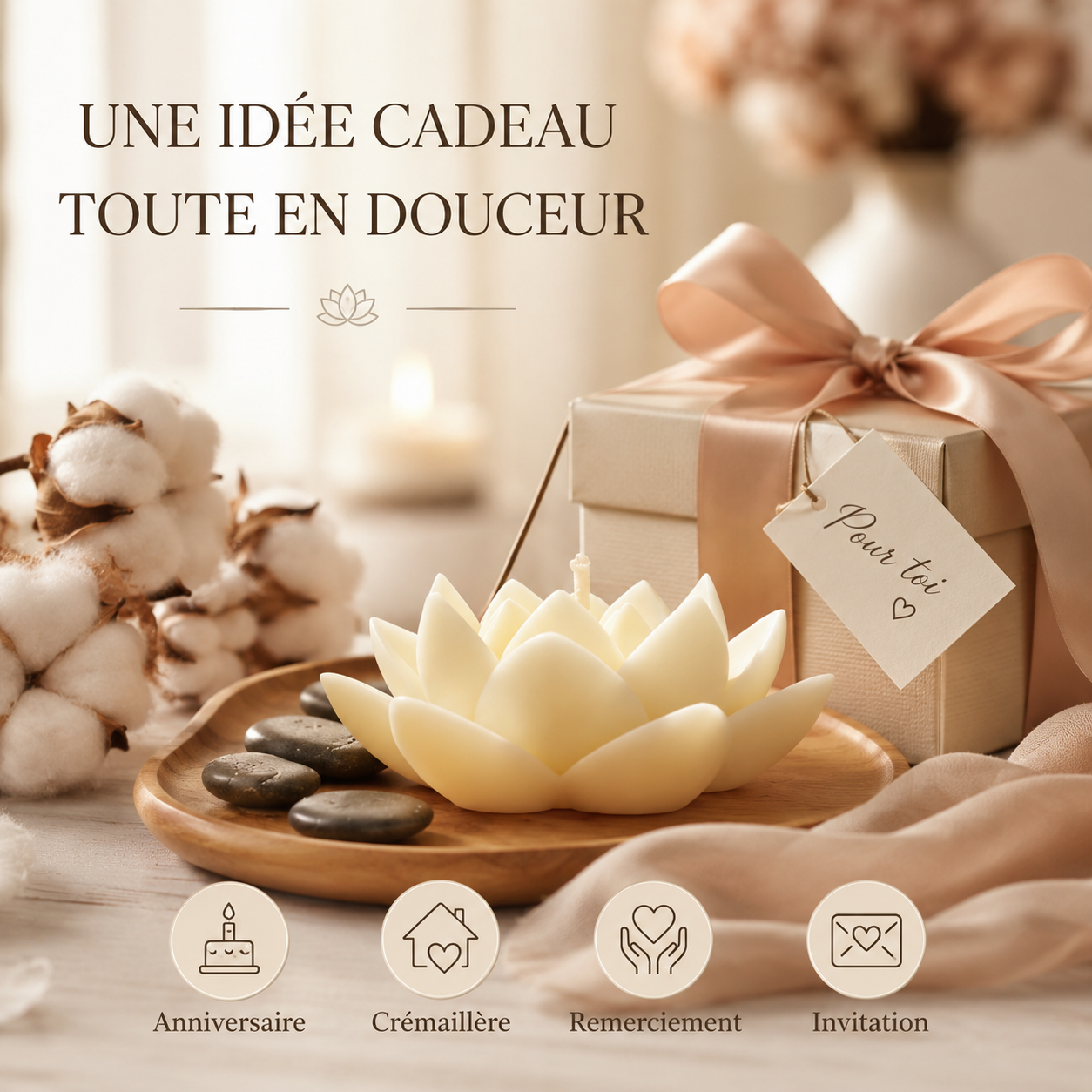 Bougie parfumée fleur de coton Lotus — vue complémentaire 5