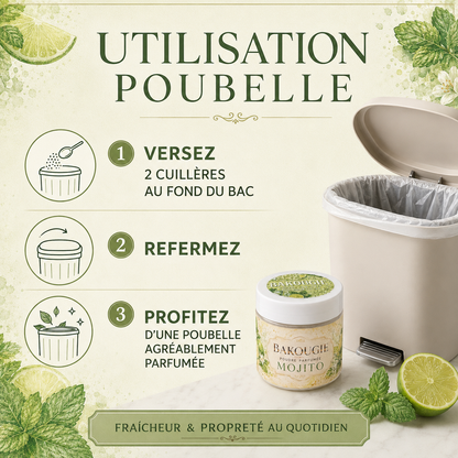 Poudre parfumée aspirateur et poubelle | Mojito