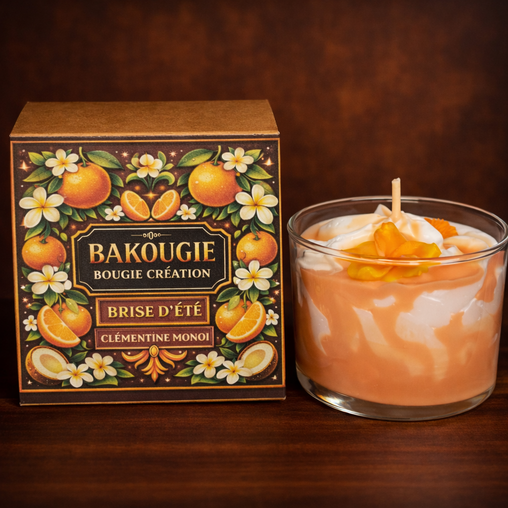Bougie parfumée clémentine monoï | Brise d'été