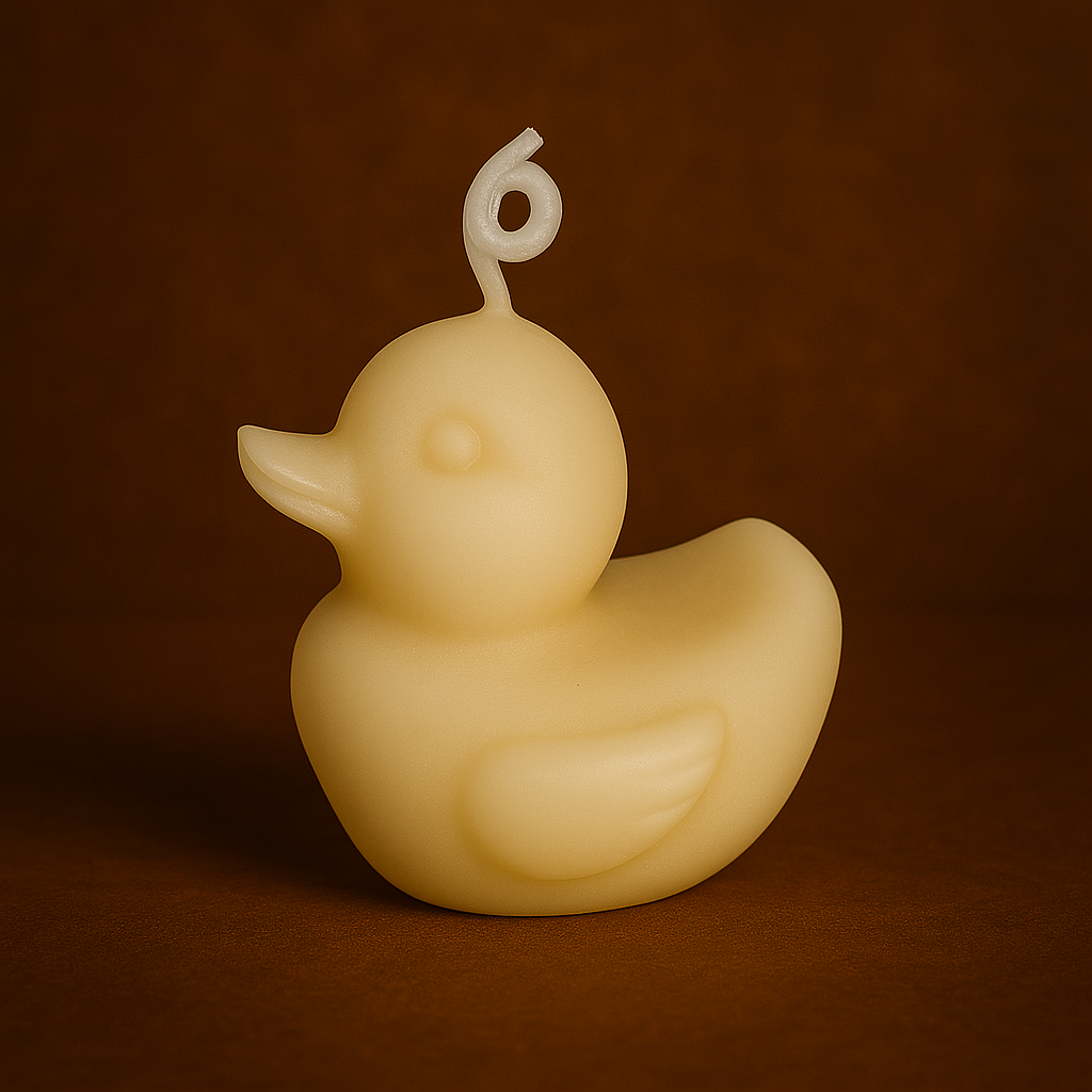 Bougie parfumée citron meringué en forme de canard. Fabriquée à la main avec de la cire végétale et un parfum Français.