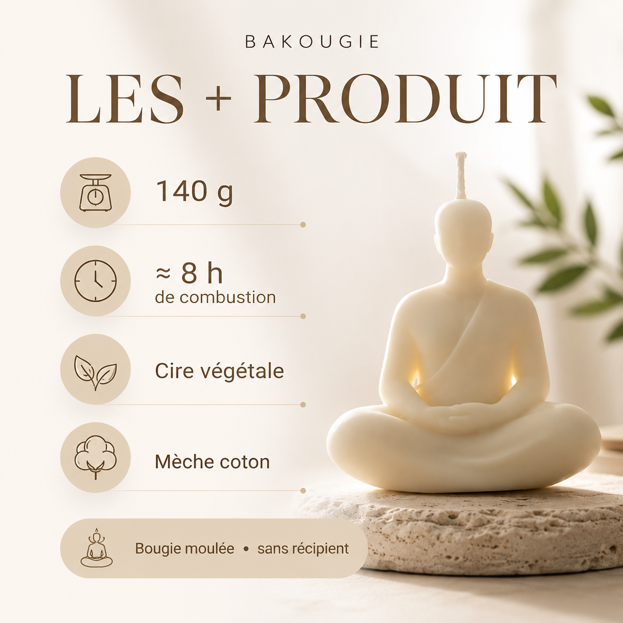 Bougie parfumée fleur de coton Statue — vue complémentaire 5