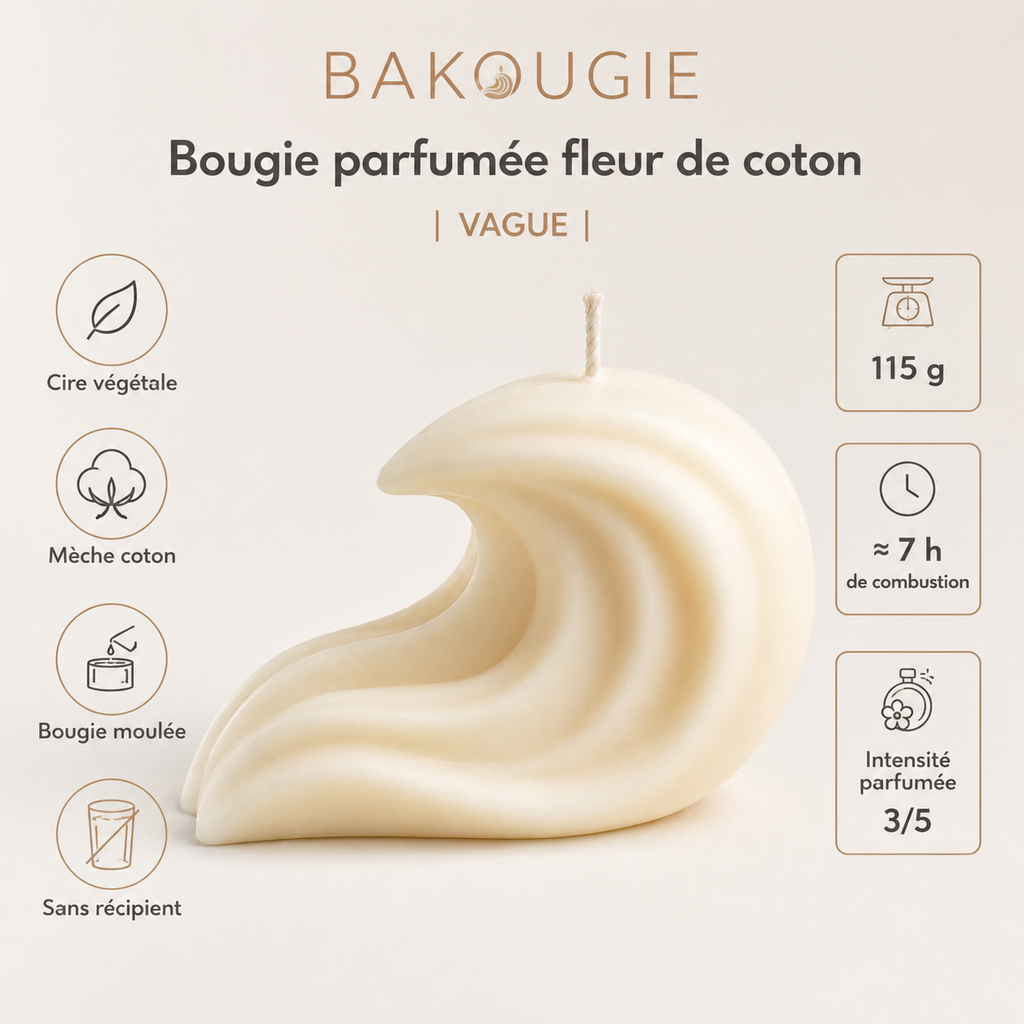 Bougie parfumée fleur de coton Vague — vue complémentaire 7