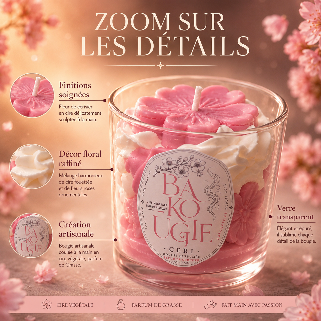 Bougie parfumée fleur de cerisier | CERI
