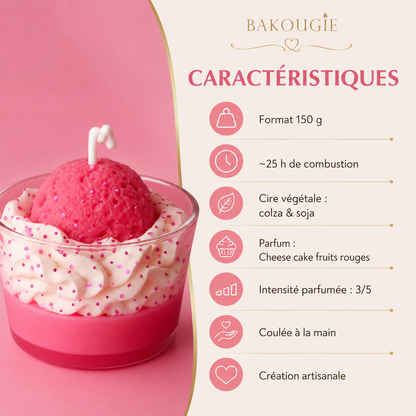 Bougie parfumée cheese cake fruits rouges | Bakolor