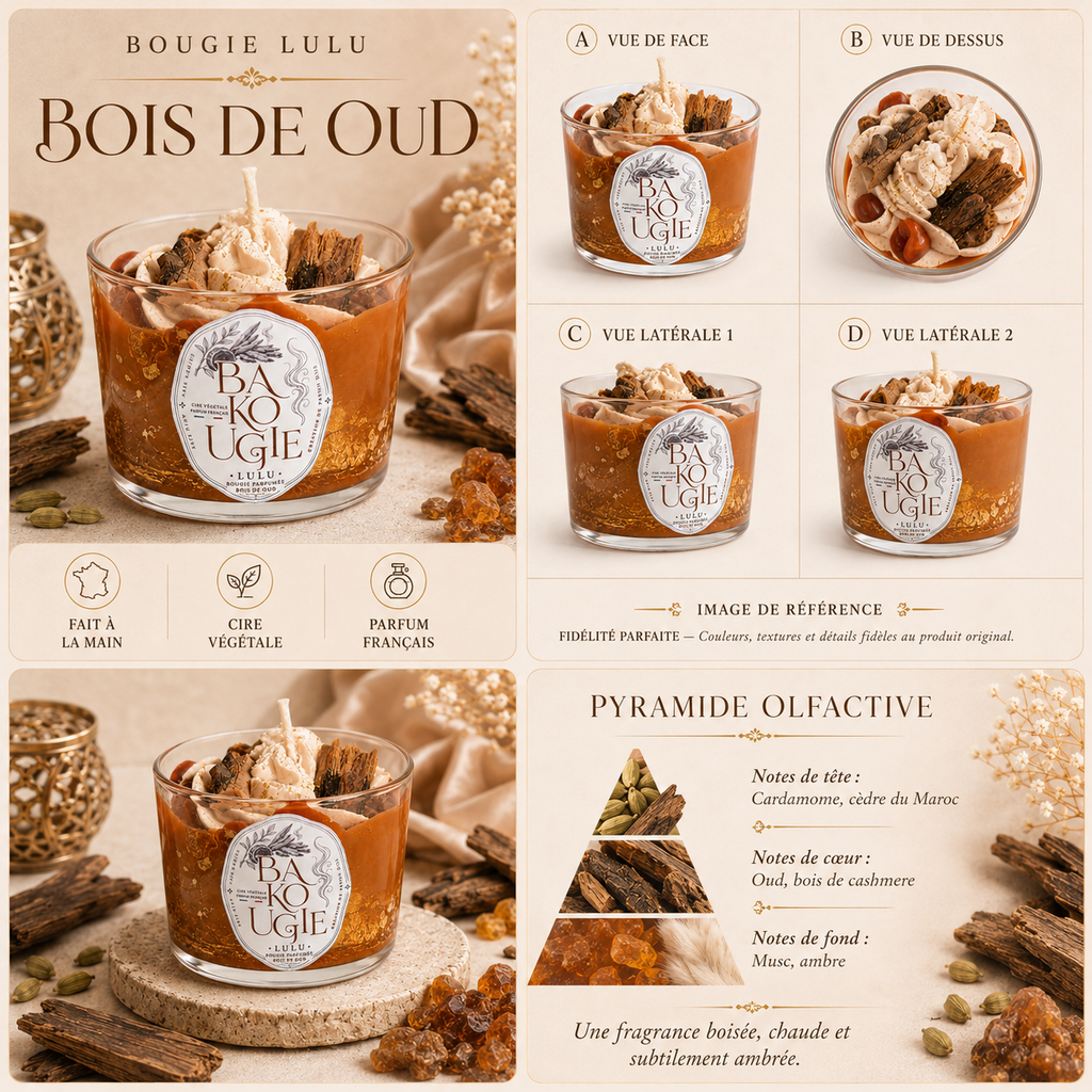 Bougie parfumée bois de oud | Lulu