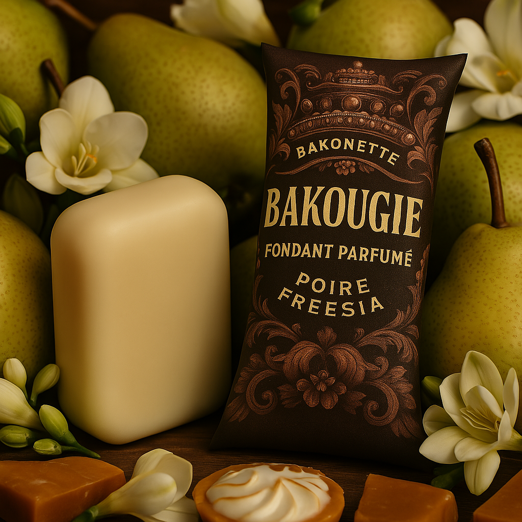 Fondant de cire parfumée poire freesia, 30h de diffusion de parfum, cire végétale et parfum Français 