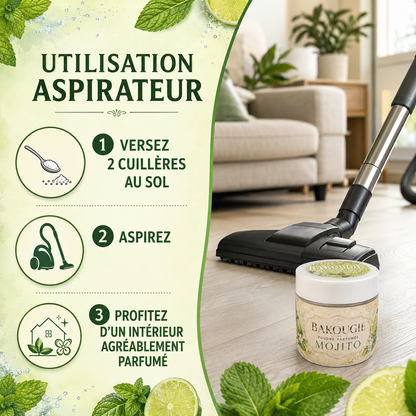 Poudre parfumée aspirateur et poubelle | Mojito