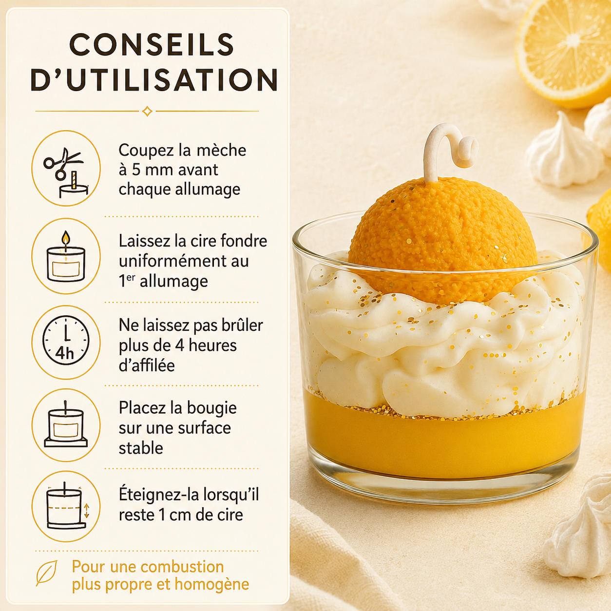 Bougie parfumée citron meringué | Bakolor