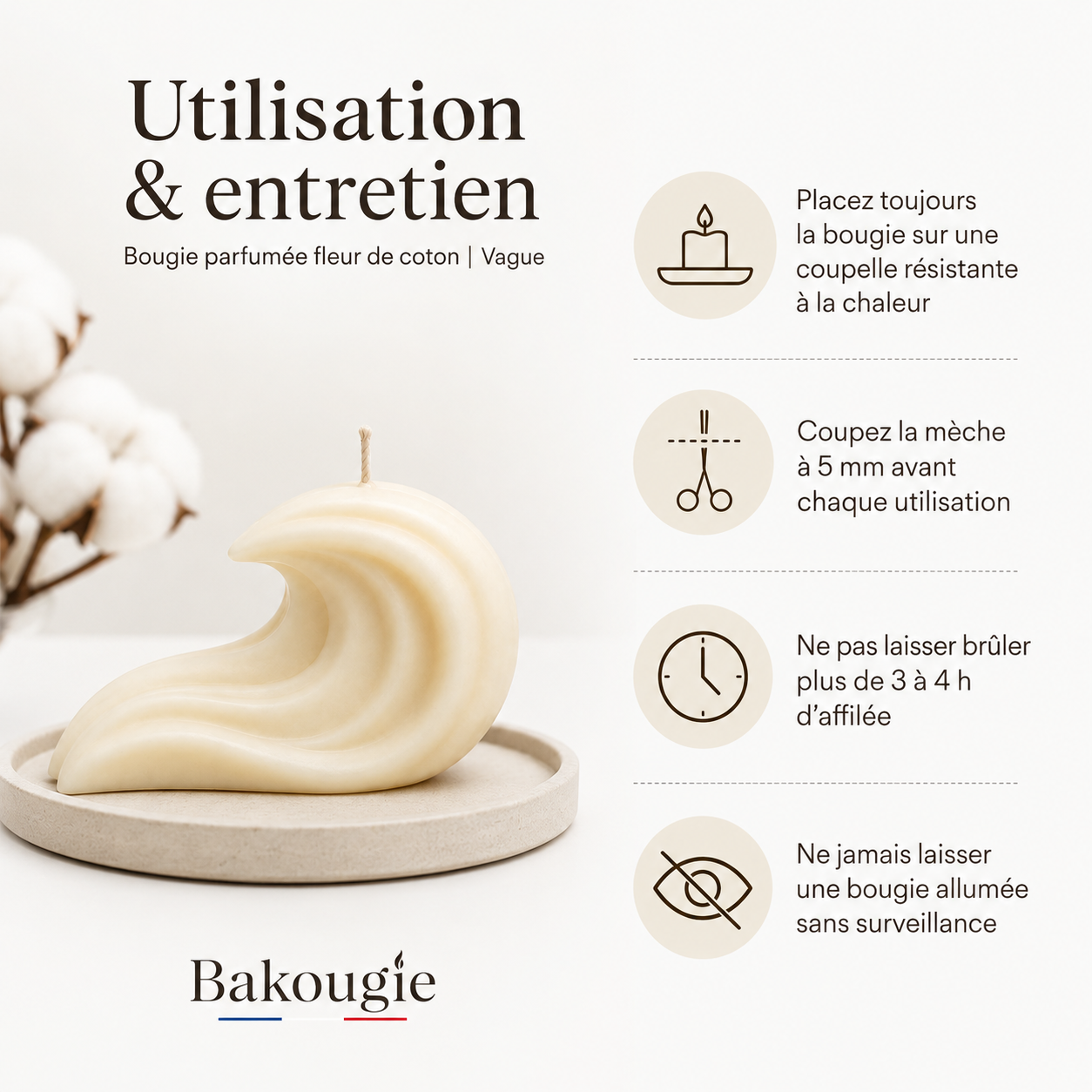 Bougie parfumée fleur de coton Vague — vue complémentaire 6