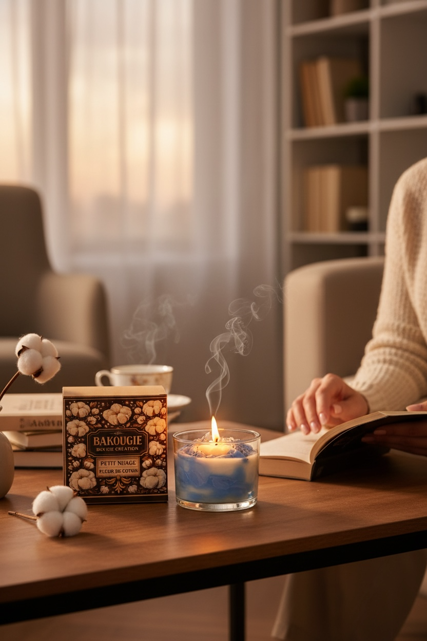 Bougie parfumée fleur de coton | Petit nuage