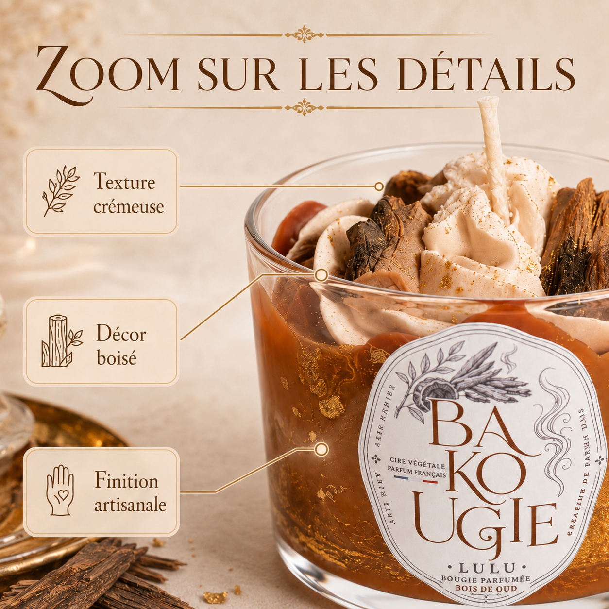 Bougie parfumée bois de oud | Lulu