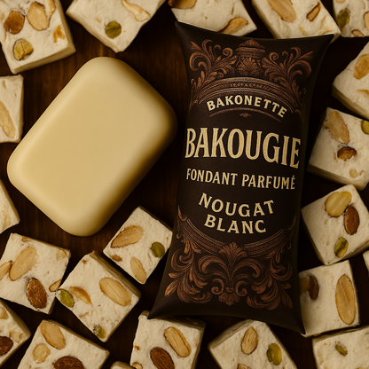Fondant de cire parfumée nougat blanc, 30h de diffusion de parfum, cire végétale et parfum Français 