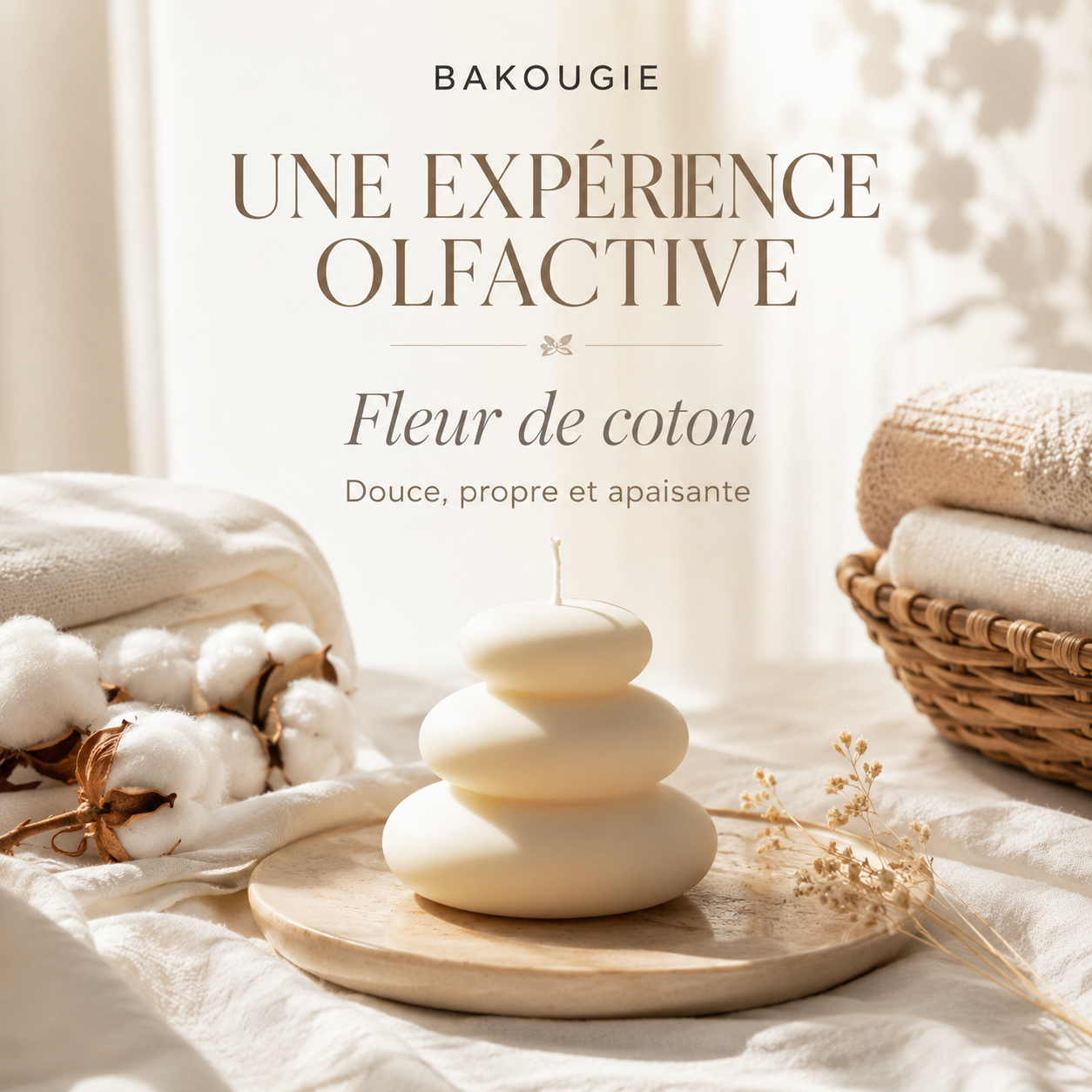 Bougie parfumée fleur de coton Pile de galets — vue complémentaire 3