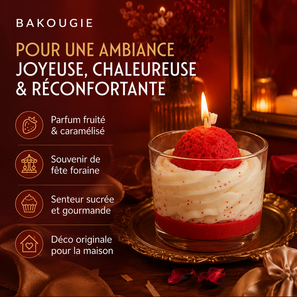 Bougie parfumée pomme d'amour | Bakolor