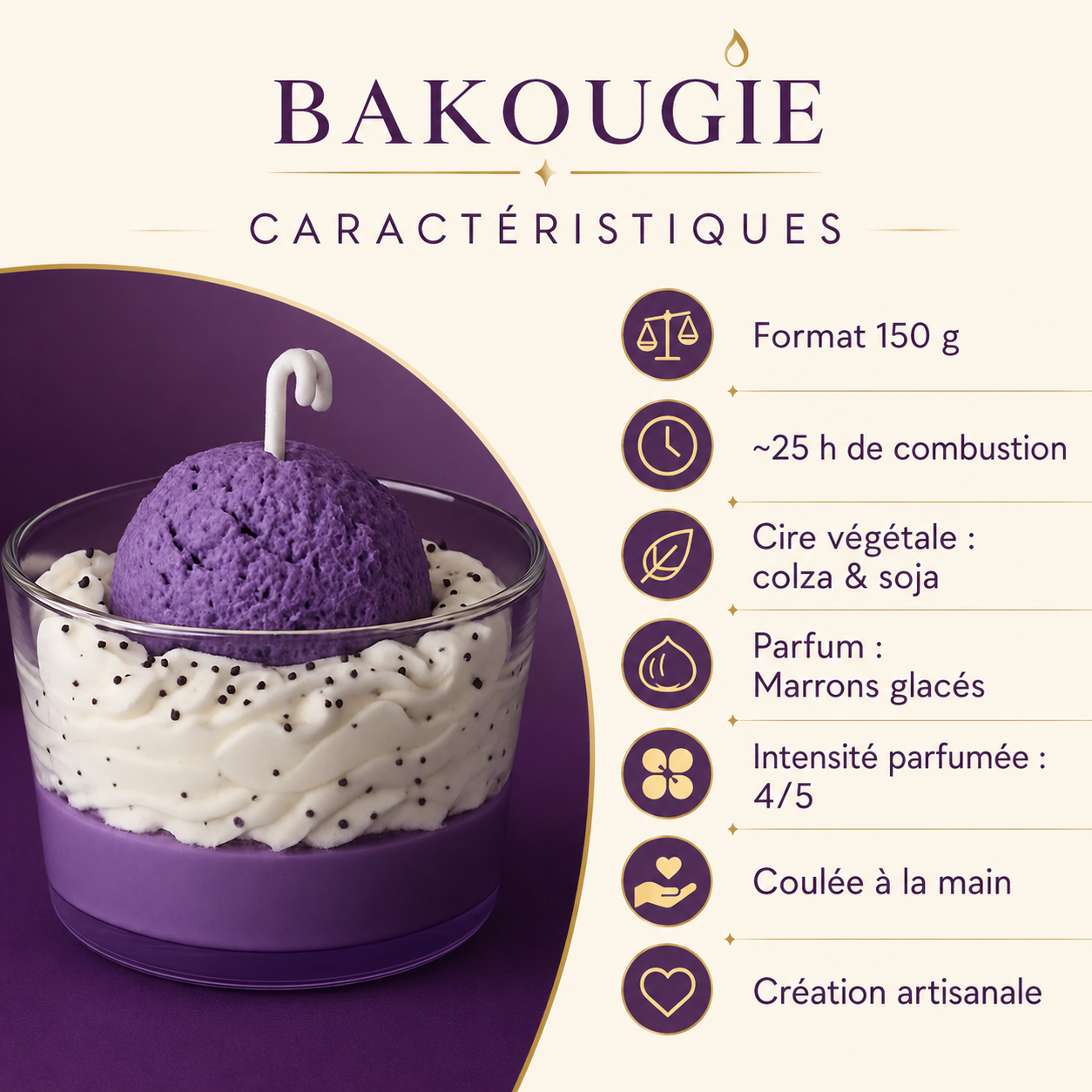 Bougie parfumée marrons glacés | Bakolor