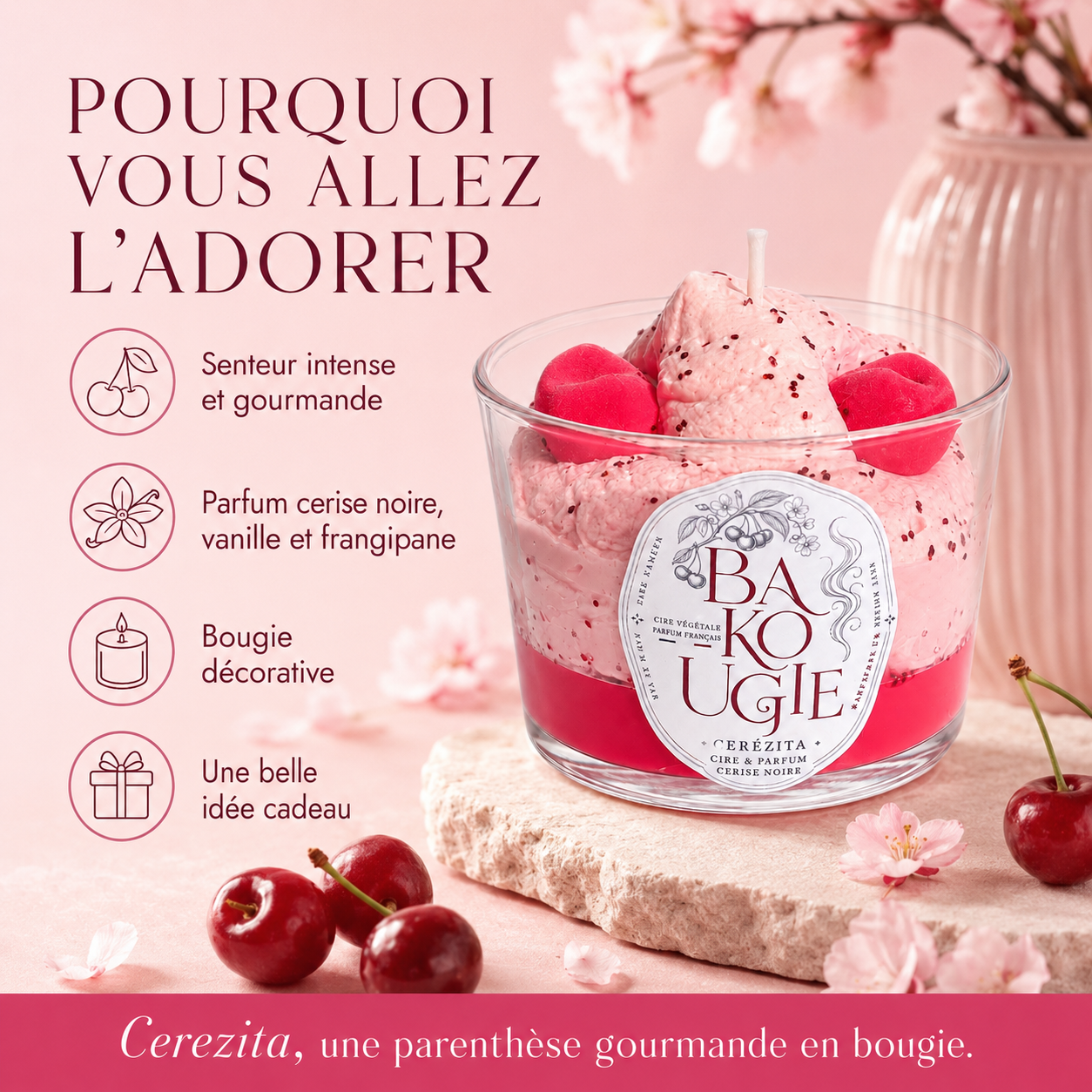 Bougie parfumée Cerise noire | Cerezita
