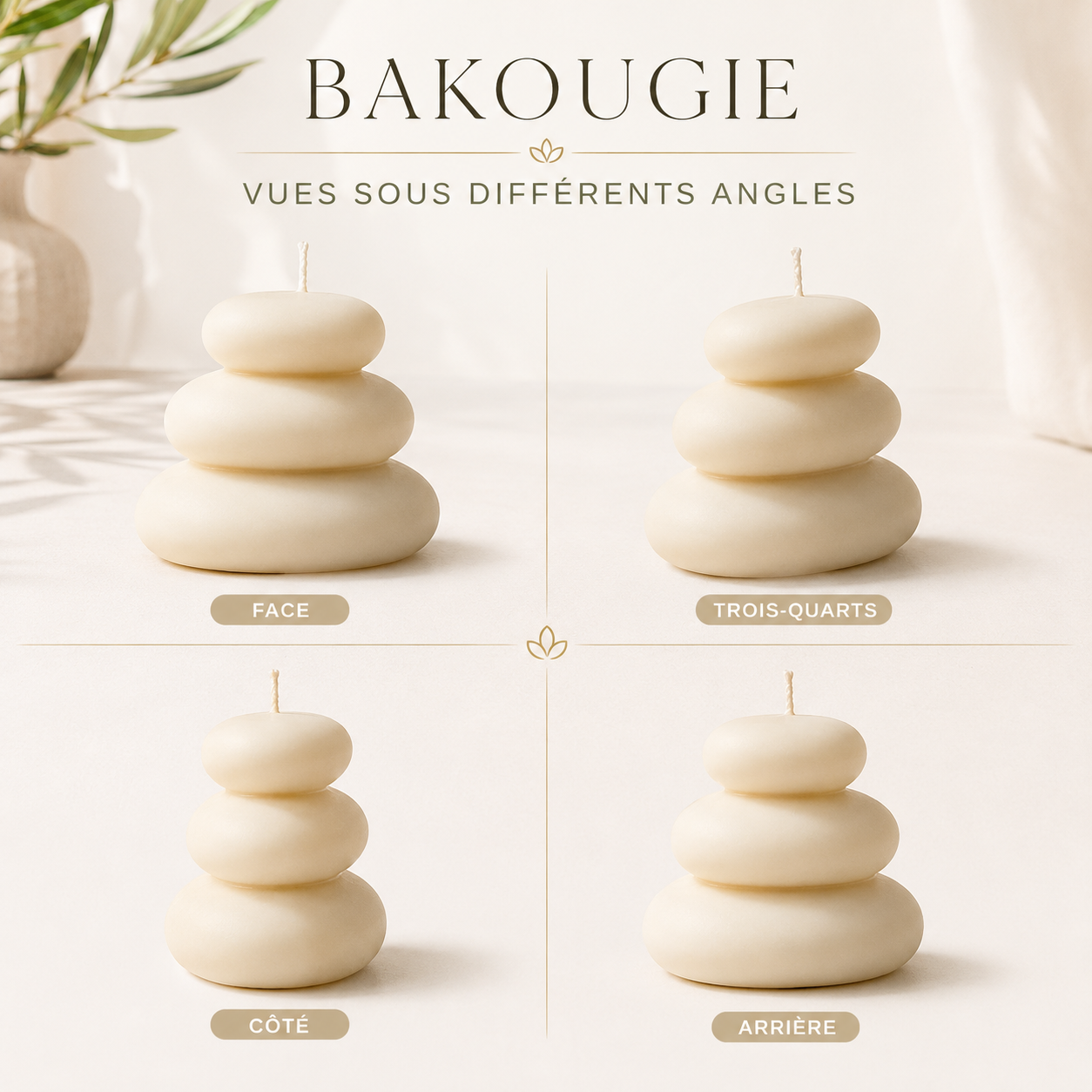 Bougie parfumée fleur de coton Pile de galets — vue complémentaire 5