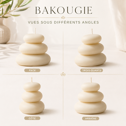 Bougie parfumée fleur de coton | Pile de galets