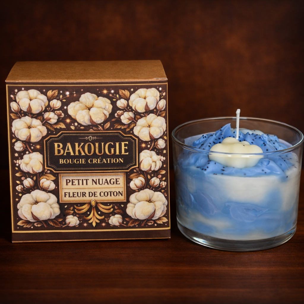 Bougie parfumée fleur de coton | Petit nuage