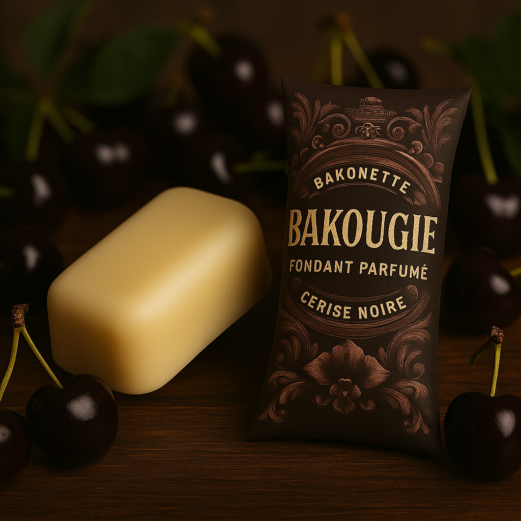 Fondant de cire parfumée cerise noire, 30h de diffusion de parfum, cire végétale et parfum Français 