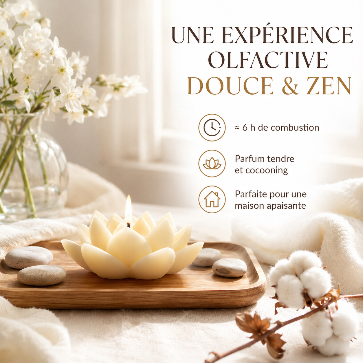 Bougie parfumée fleur de coton Lotus — vue complémentaire 8
