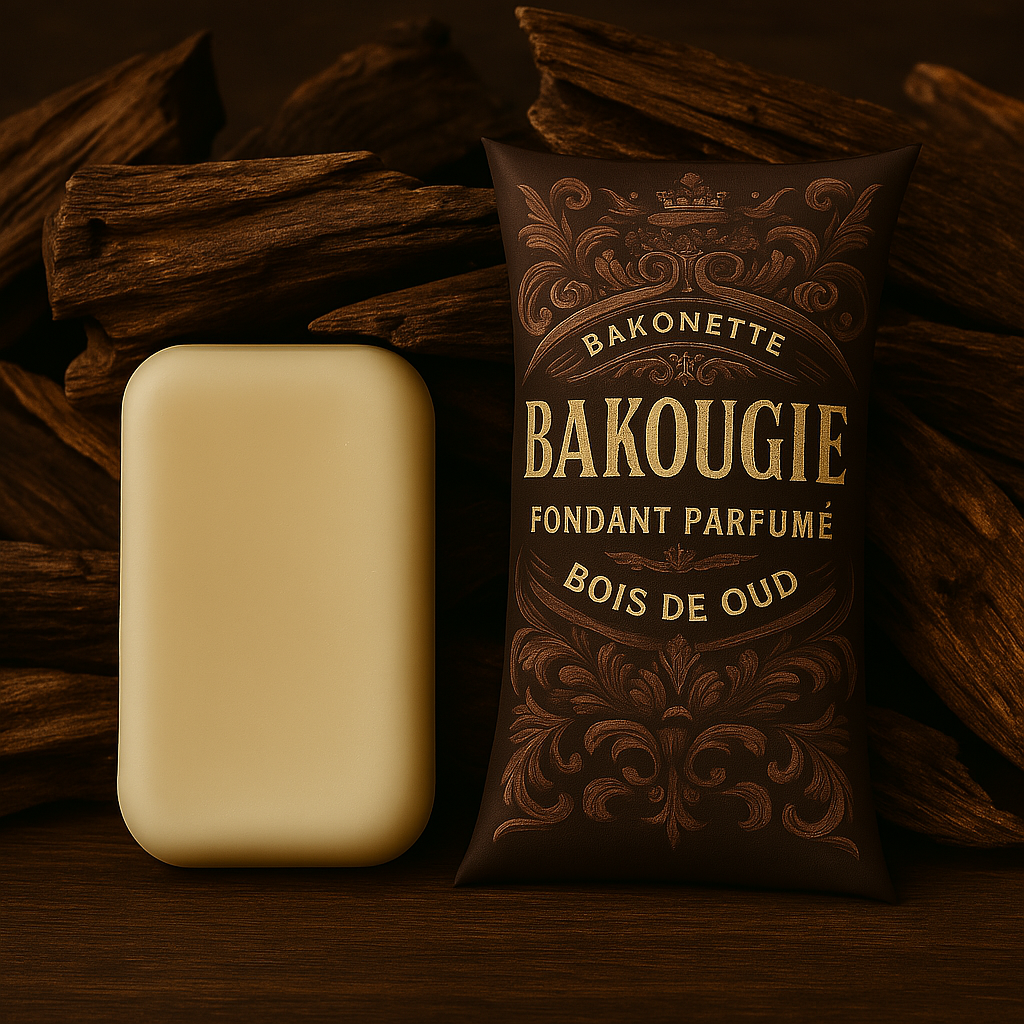Fondant de cire parfumée bois de oud, cire végétale et parfum français. Fabriqué à la main.