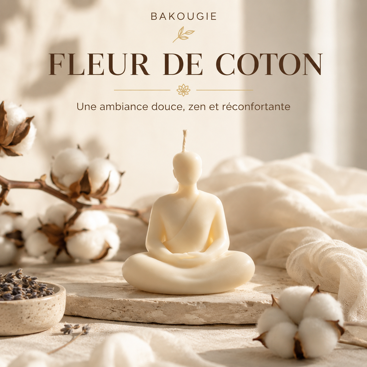 Bougie parfumée fleur de coton Statue — vue complémentaire 2
